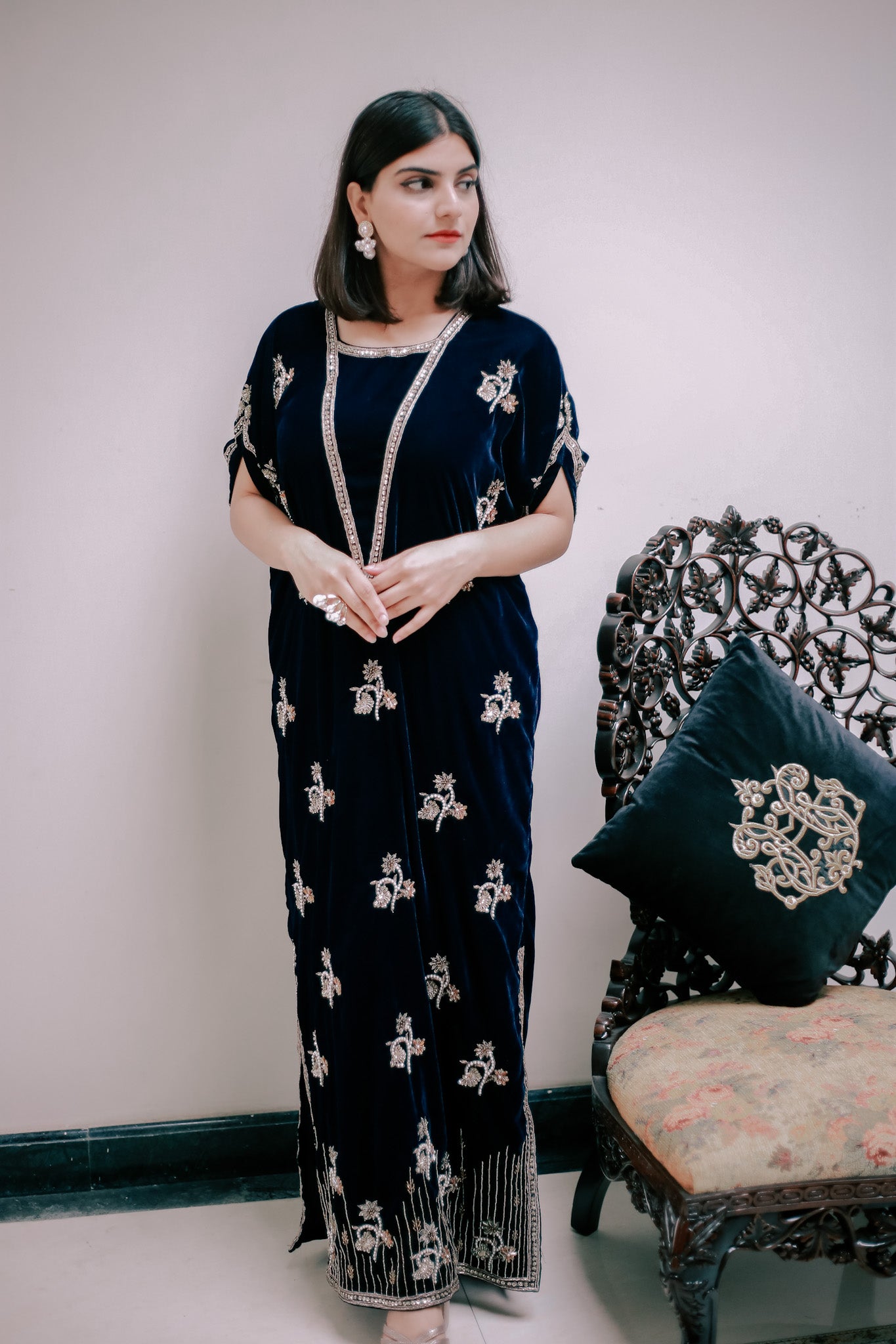 Navy Blue Kaaftan